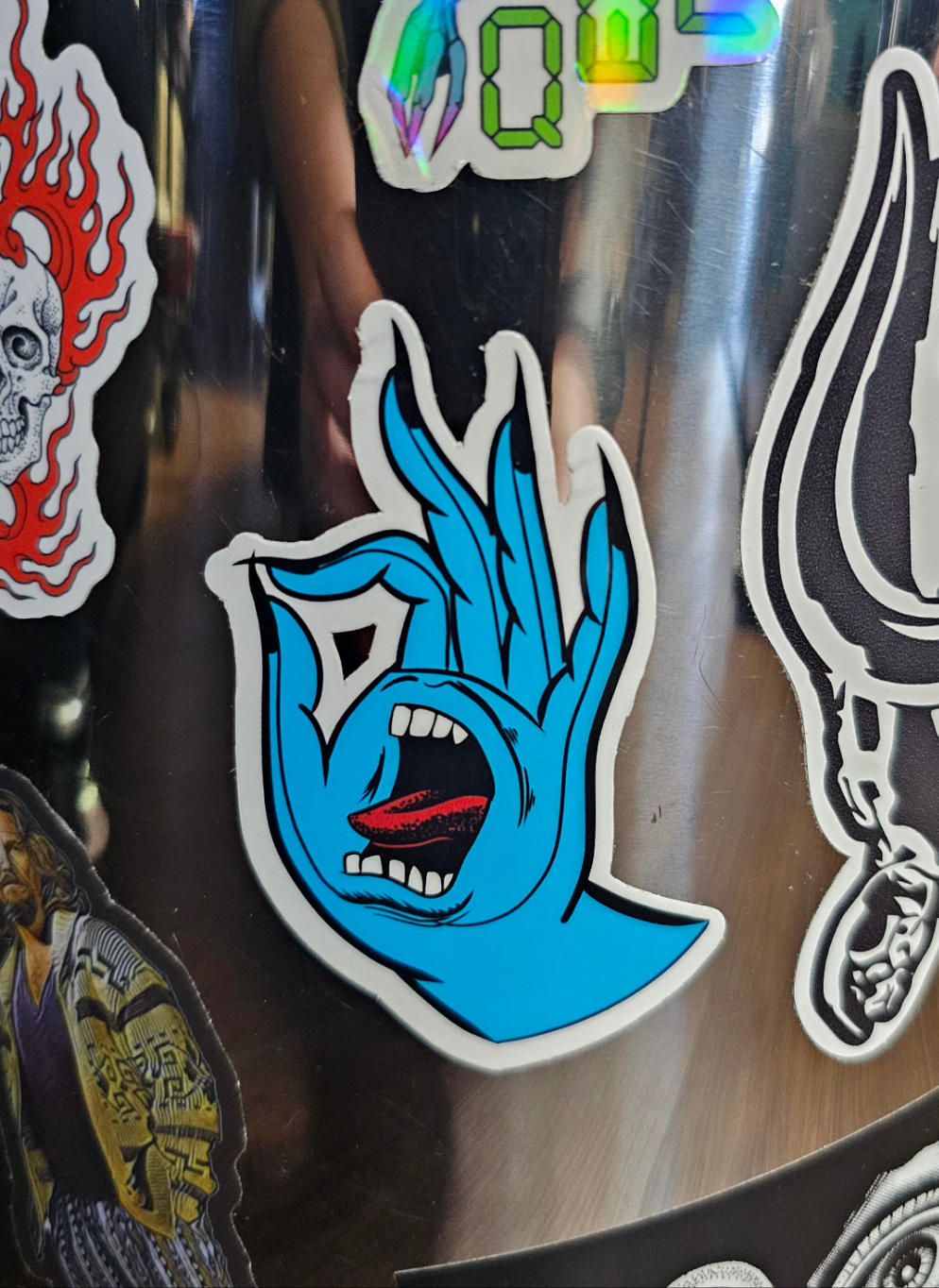 small Santa Cruz Buddha hand sticker