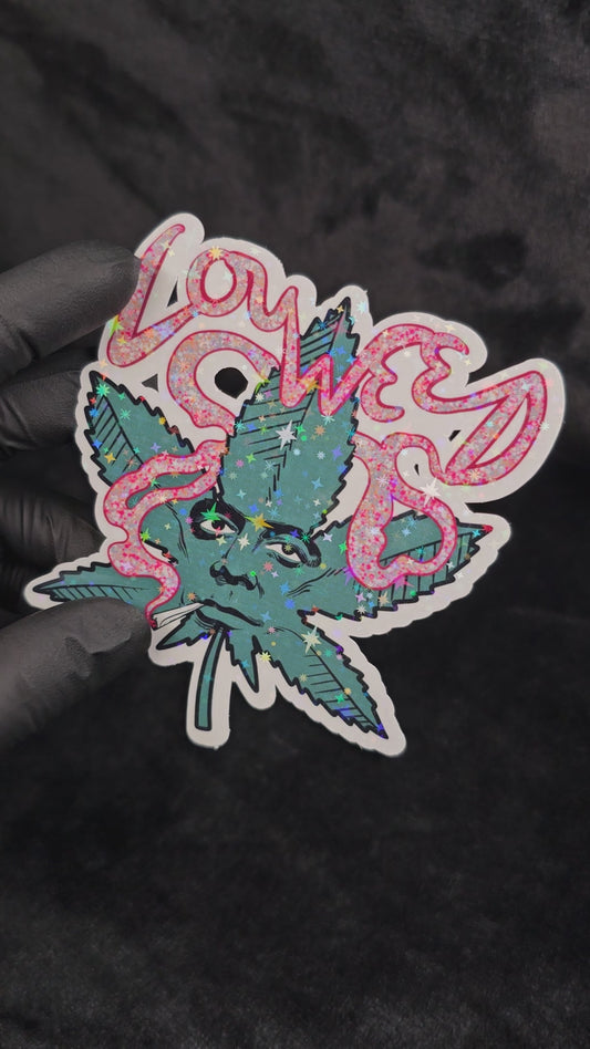 large Lou Weed sparkle sticker